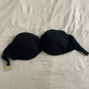 Black Strapless Underwire Bandeau Bikini Top from Victoria’s Secret — 36D